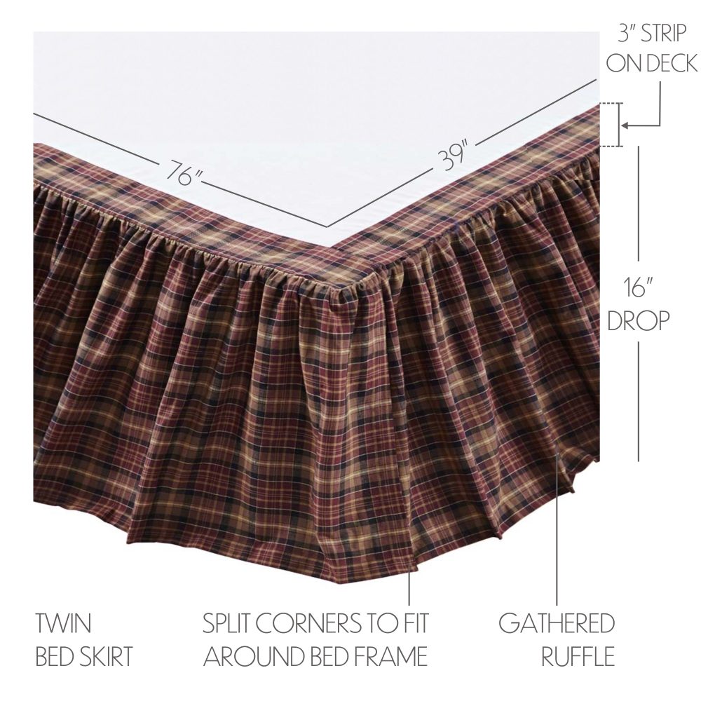 Abilene Star Twin Bed Skirt 39x76x16