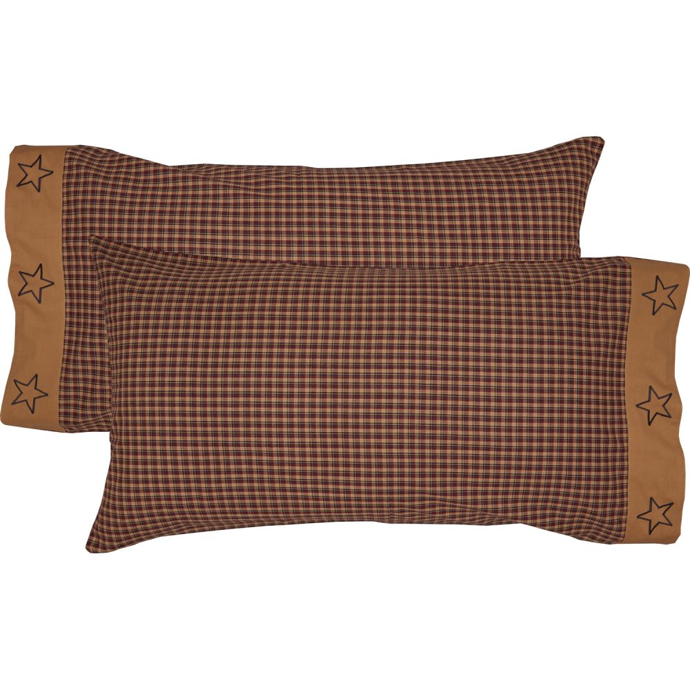 Patriotic Patch King Pillow Case Set of 2 21x40