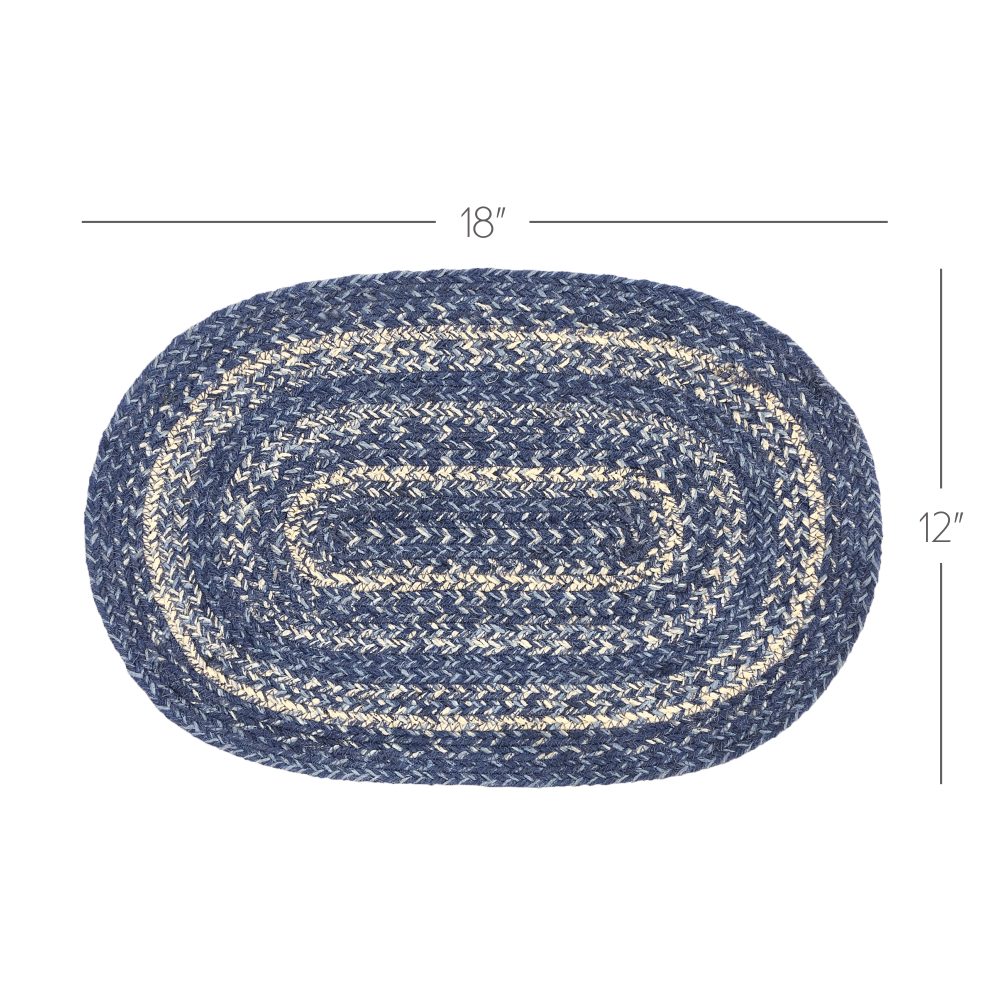 Great Falls Blue Jute Oval Placemat 12x18