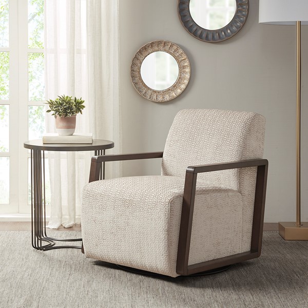 Madison Park Reed Swivel Chair in Light Tan MP103-1095