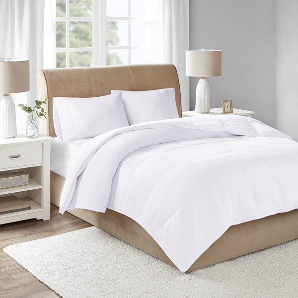True North by Sleep Philosophy Level 3 Oversized Cotton Sateen Down Comforter in White, Full/Queen TN10-0059