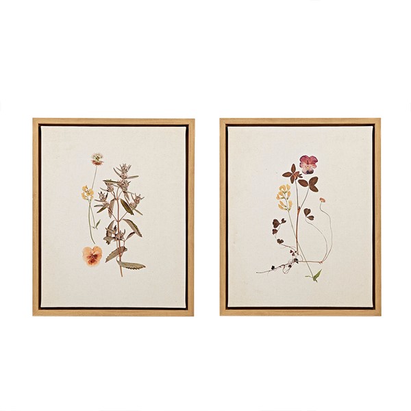 Martha Stewart French Herbarium 2-piece Framed Canvas Wall Art Set MT95C-0005