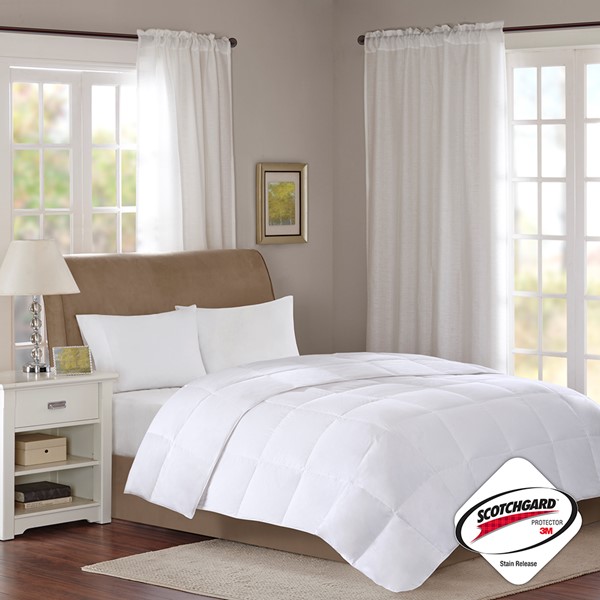 True North by Sleep Philosophy Level 1 Oversized Cotton Sateen Down Comforter in White, King TN10-0054