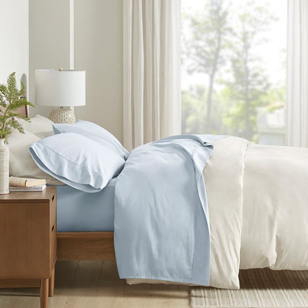 Clean Spaces 300TC BCI Cotton Sheet Set in Blue, Full CSP20-1509