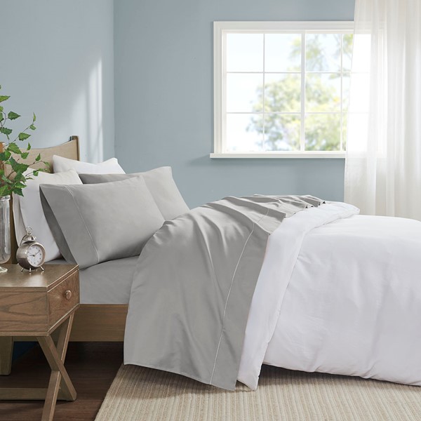 Madison Park 600 Thread Count Pima Cotton Sheet Set in Light Grey, Cal King MP20-5056