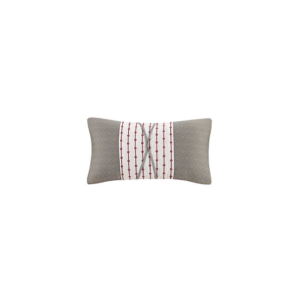 N Natori Cherry Blossom Oblong Pillow in Grey, 12x22" NS30-1827A