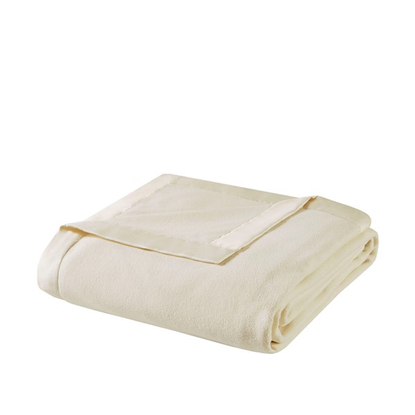 True North by Sleep Philosophy Micro Fleece Blanket in Ivory, Twin BL51-0515