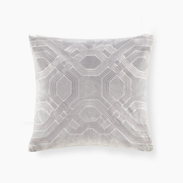 Croscill Classics Biron Square Decor Pillow in Silver, 18x18" CCL30-0030
