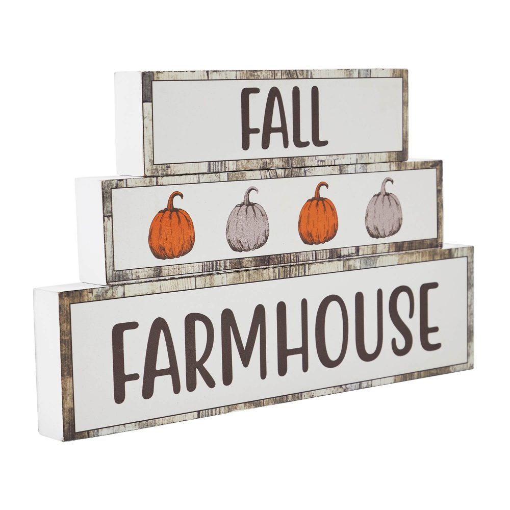 Fall Farmhouse Pumpkins Block Sign Set of 3 Sizes – eBedding4You
