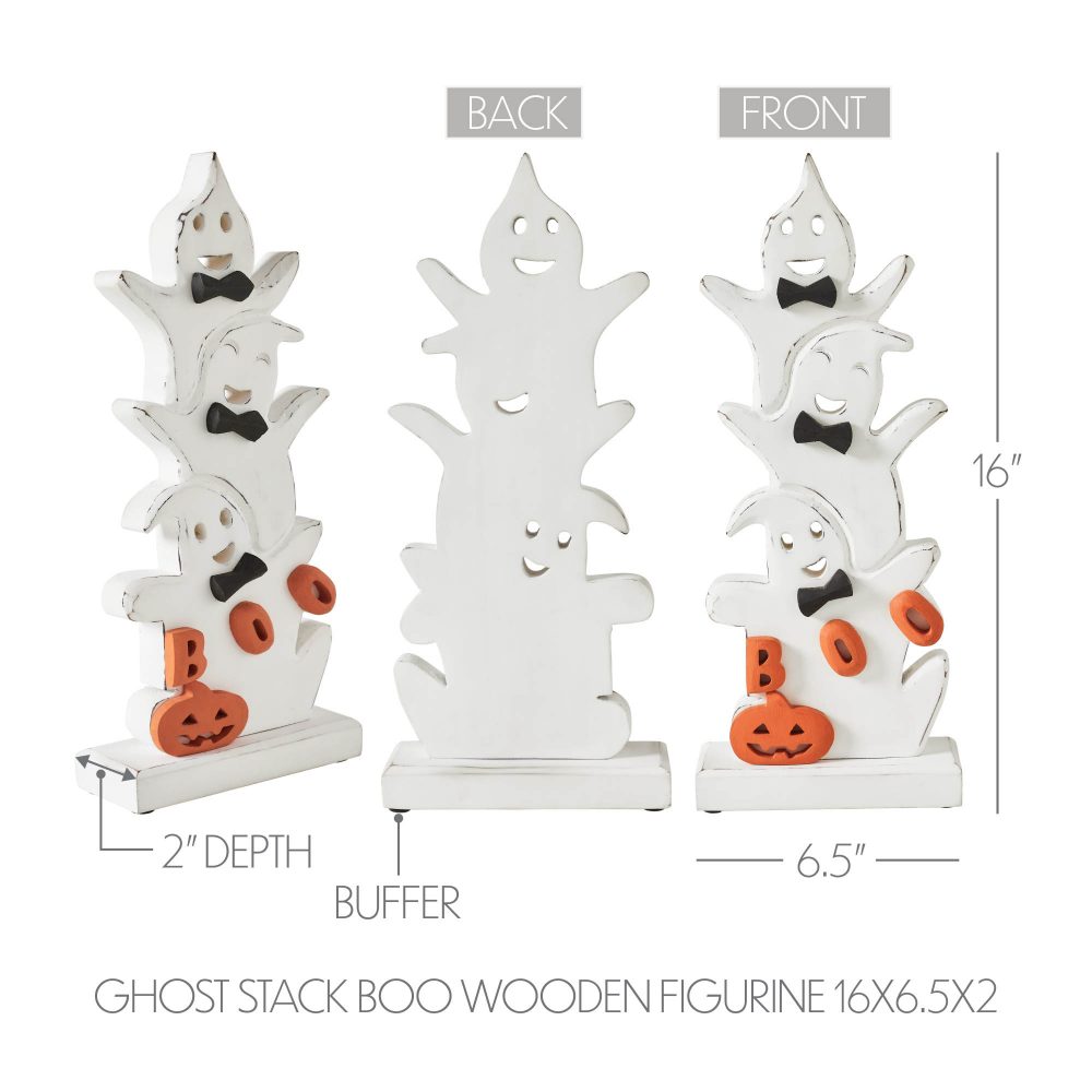 Ghost Stack BOO Wooden Figurine 16×6.5×2 – eBedding4You