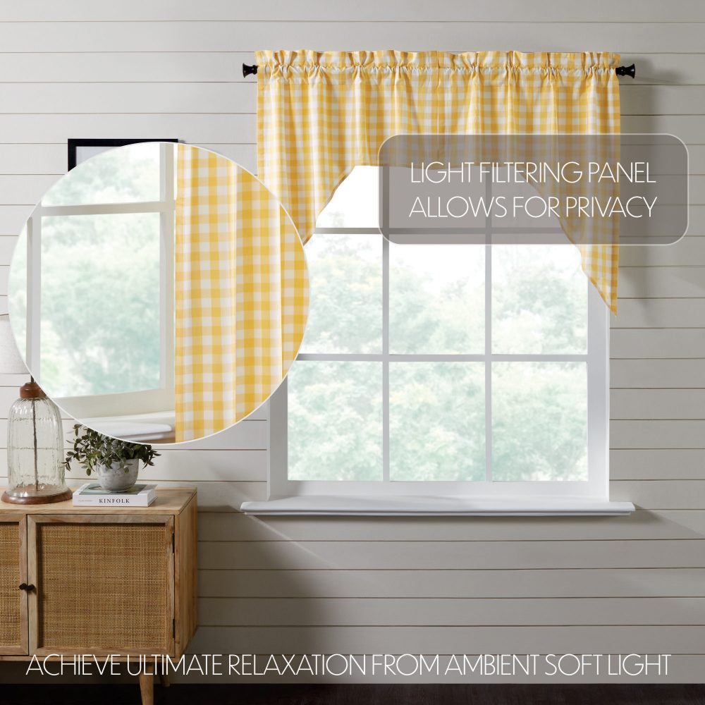 Annie Buffalo Yellow Check Swag Set of 2 36x36x16