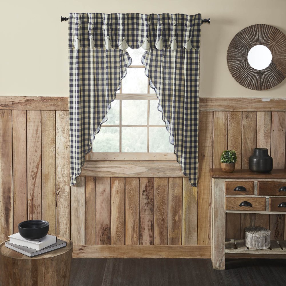 My Country Scalloped Layered Prairie Short Panel Set of 2 63x36x18 ...