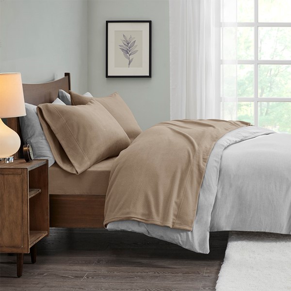 True North by Sleep Philosophy Micro Fleece Sheet Set in Brown, Twin SHET20-530