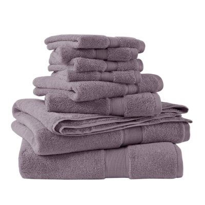 Madison Park Signature 800GSM 100% Cotton 8 Piece Towel Set in Light Purple, 8-Piece MPS73-469