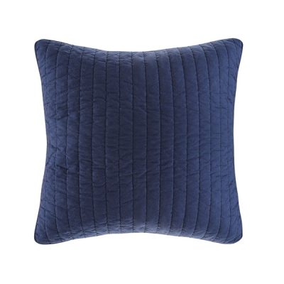 INK+IVY Camila Cotton Quilted Euro Sham in Navy, Euro Sham II11-1077