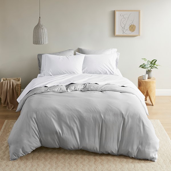 Madison Park 200 Thread Count Relaxed Cotton Percale Sheet Set in White, Full MP20-5401 - Image 3