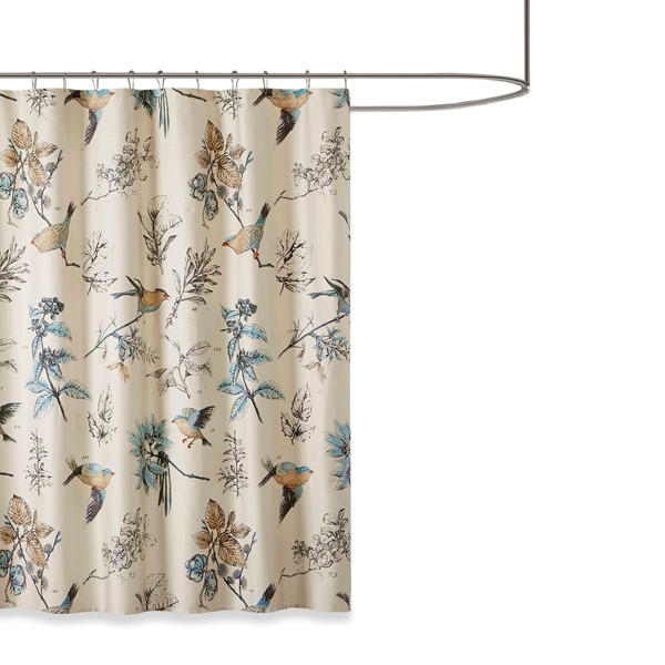 Madison Park Quincy Printed Cotton Shower Curtain in Khaki, 72x72" MP70-4246 - Image 4