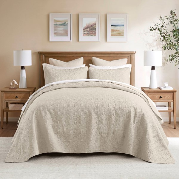 Madison Park Quebec Reversible Bedspread Set in Cream, Twin MP13-2632 - Image 2