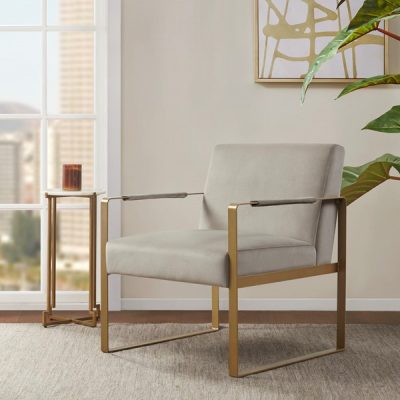 Martha Stewart Jayco Accent Chair in Taupe, One Size MT100-0177