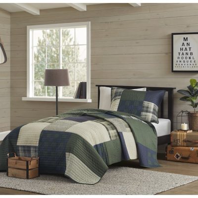 Woolrich Mill Creek Oversized Cotton Quilt Set in Green, Twin/Twin XL WR13-3919