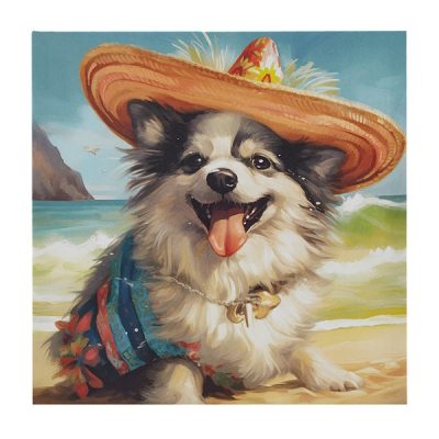 Madison Park Beach Dogs Canvas Wall Art in Chihuahua/Blue Multi, One Size ID95C-0059