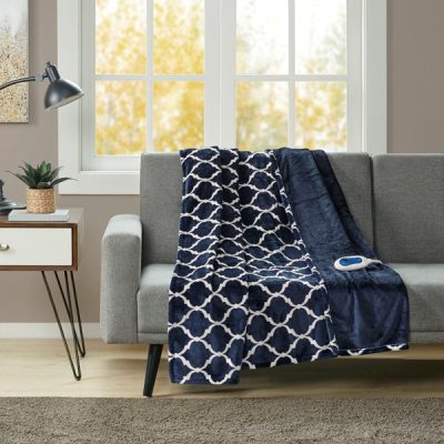 Beautyrest Heated Ogee Throw in Indigo, 60x70" BR54-0541