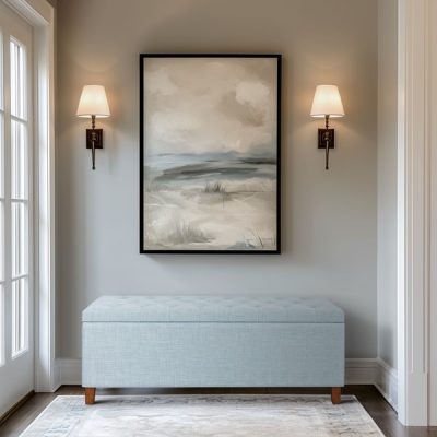 Madison Park Shandra Tufted Top Upholstered Storage Bench in Light Blue, One Size MP105-1268