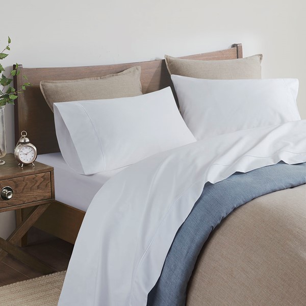 Madison Park 600 Thread Count Pima Cotton Sheet Set in White, Cal King PC20-142 - Image 3