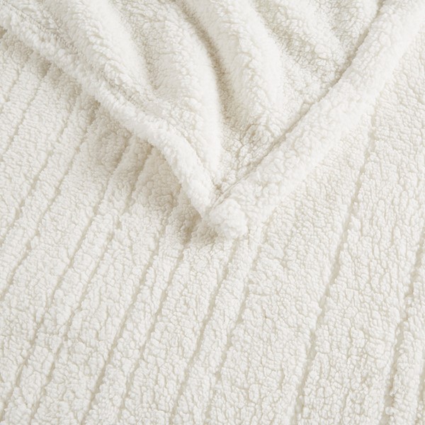 True North by Sleep Philosophy Sherpa Heated Blanket in Ivory, Twin TN54-0491 - Image 3
