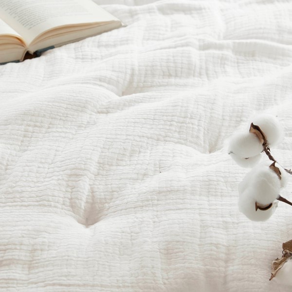 Harbor House Blue Breeze cotton gauze embroidered Euro Sham in White, Euro Sham HH11-1893 - Image 3