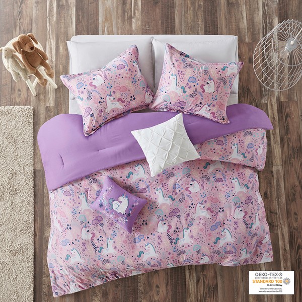 Urban Habitat Kids Lola Unicorn Cotton Comforter Set in Pink, Full/Queen UHK10-0099