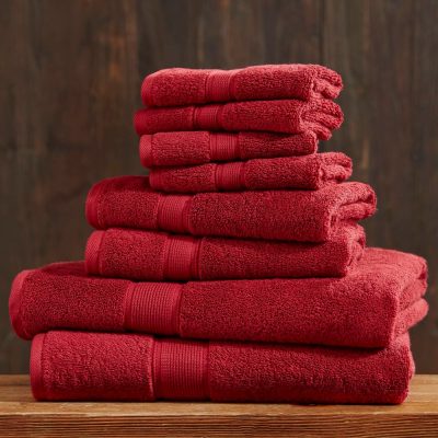 Madison Park Signature 800GSM 100% Cotton 8 Piece Towel Set in Bright Red, 8-Piece MPS73-550