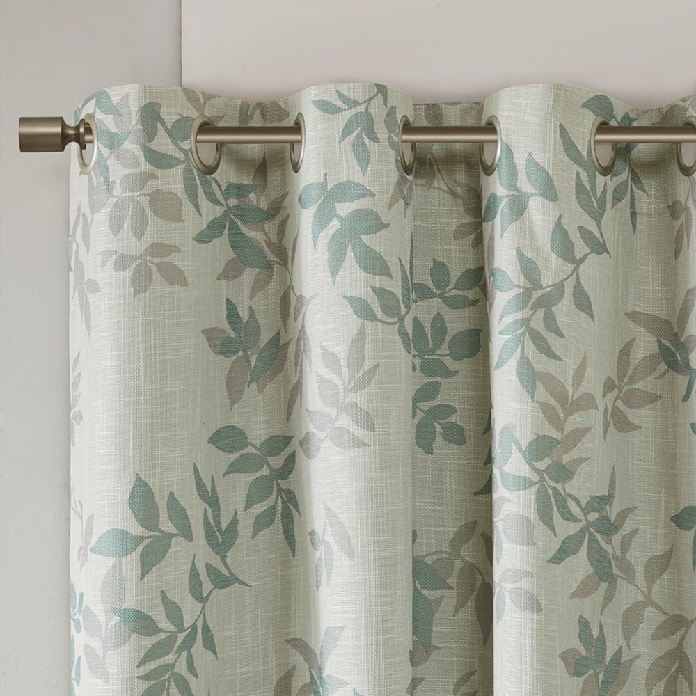 SunSmart Julie Printed Botanical Blackout Curtain Panel in Aqua, 50x95" SS40-0025 - Image 4