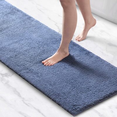 Madison Park Signature Marshmallow Bath Rug Collection in Slate Blue, 24x72" MPS72-480
