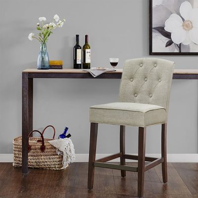 Madison Park Marian Tufted Counter Stool in Tan, One Size FPF20-0395