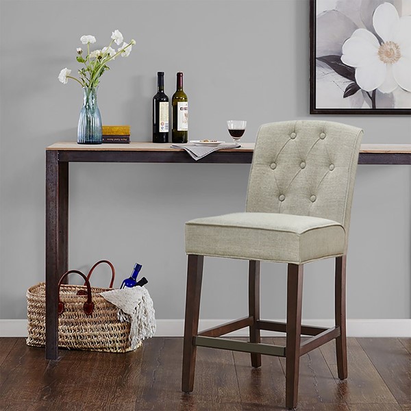 Madison Park Marian Tufted Counter Stool in Tan, One Size FPF20-0395
