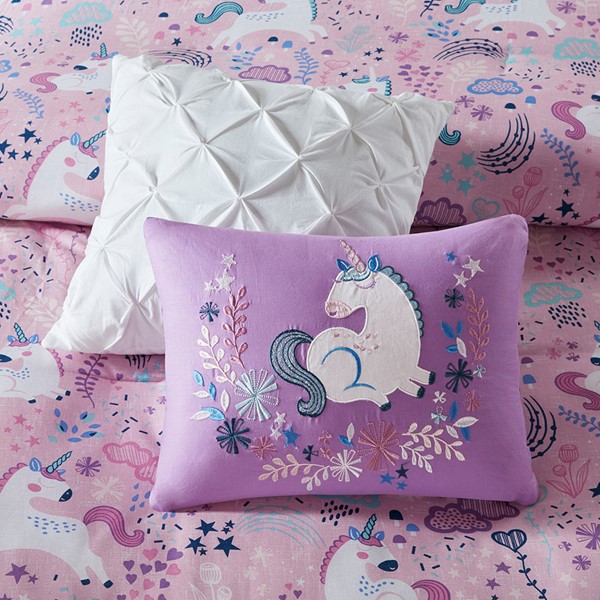 Urban Habitat Kids Lola Unicorn Cotton Duvet Cover Set in Pink, Twin UHK12-0100 - Image 4