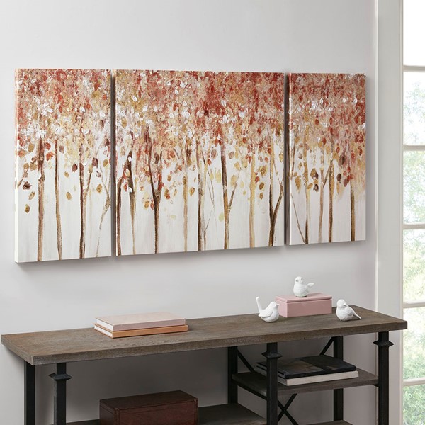 Madison Park Autumn Forest Triptych 3-piece Textured Canvas Wall Art Set in Red, 3-Piece MP95C-0207 - Image 7