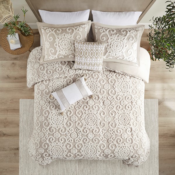 Harbor House Blue Suzanna Cotton Comforter Mini set in Taupe, Full/Queen HH10-1646 - Image 3