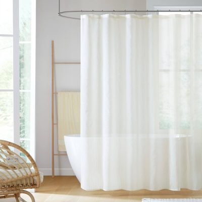 Madison Park Anna Sheer Shower Curtain in Ivory, 72x72" MP70-8809