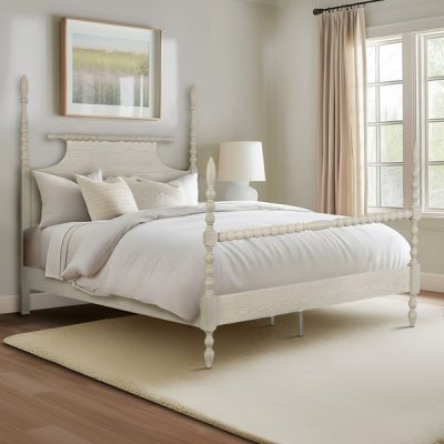 Madison Park Signature Beckett Turned Wood Spindle Bed in Antique Cream, Full MPS115-0345