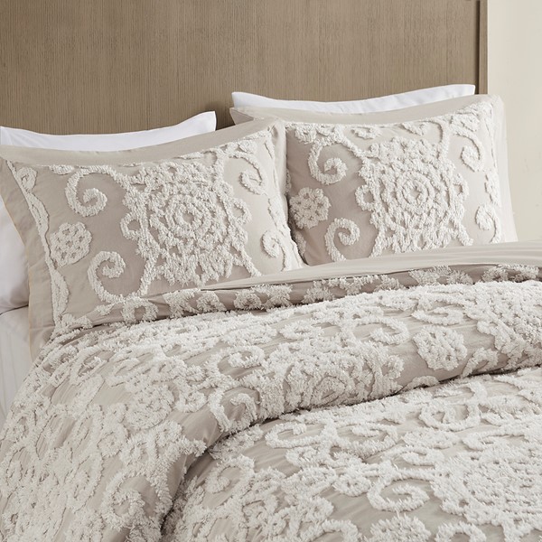 Harbor House Blue Suzanna Cotton Comforter Mini set in Taupe, Full/Queen HH10-1646 - Image 5