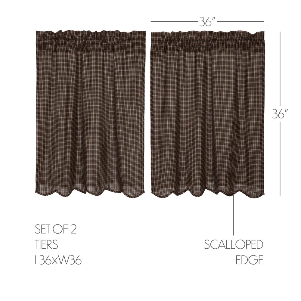 Kettle Grove Plaid Tier Scalloped Set of 2 L36xW36 - Image 3