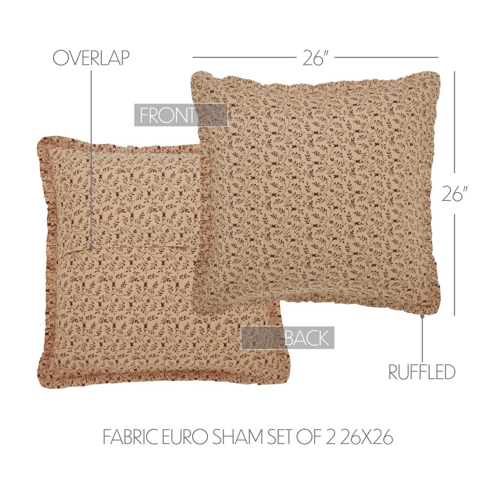 Pip Vinestar Fabric Euro Sham Set of 2 26x26 - Image 4