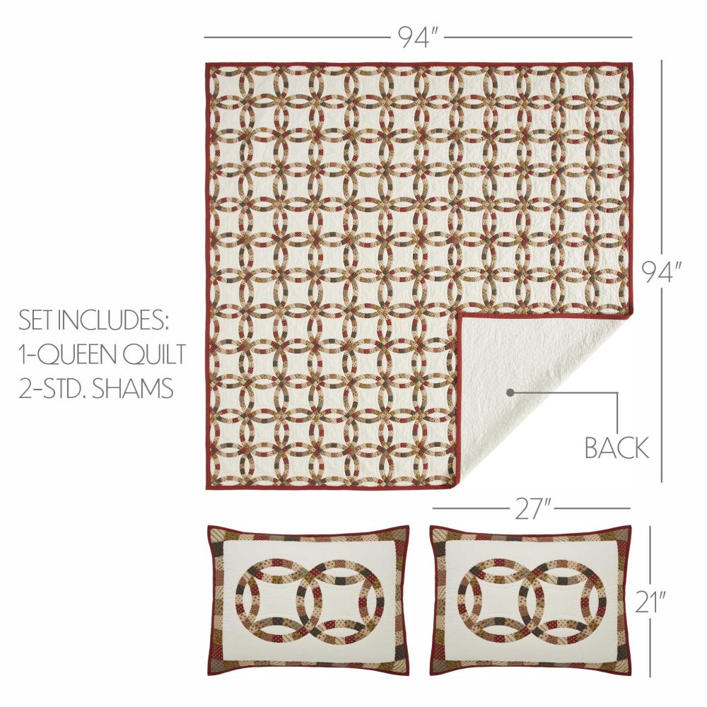 Custom House Wedding Rings Queen Quilt Set; 1-Quilt 94Wx94L w/2 Shams 21x27 - Image 7
