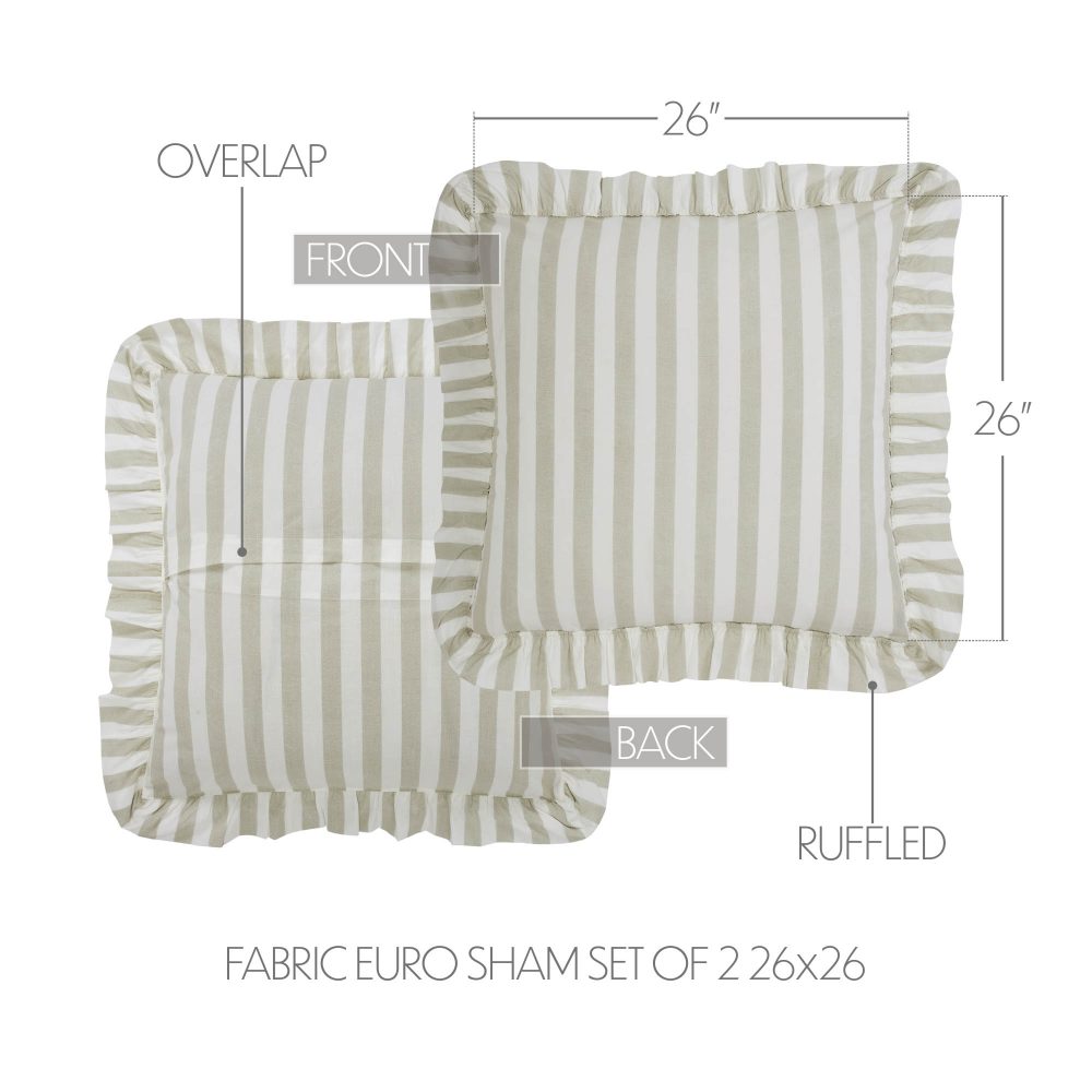 Finders Keepers Ruffled Fabric Euro Sham Set of 2 26x26 - Image 5