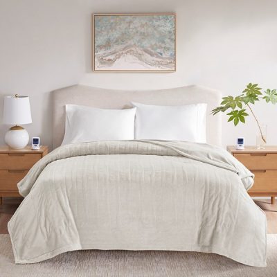Beautyrest Microplush Heated Blanket with Wifi Technology in Ivory, King BR54-4127