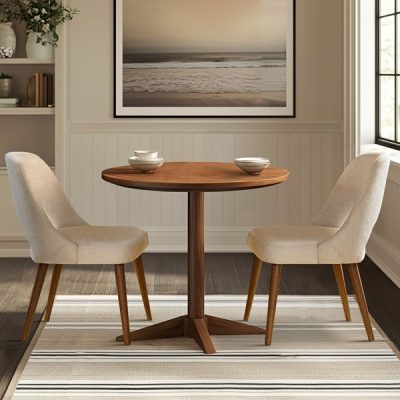 INK+IVY Nola Upholstered Dining Side Chairs with Cutout Back design (Set of 2) in Cream, Set of 2 II108-0371