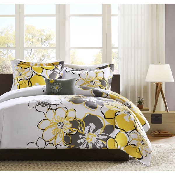 Mi Zone Allison Floral Comforter Set in Yellow, Twin/Twin XL MZ10-074 - Image 4