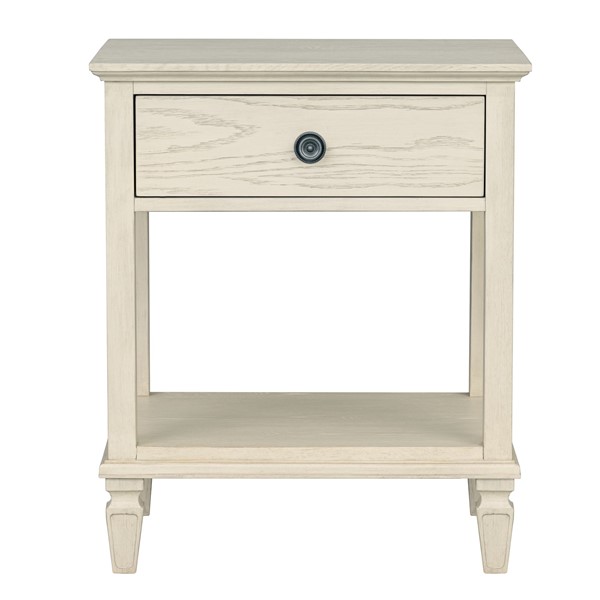 Madison Park Signature Victoria one-drawer wood bedside table with shelf in Antique Cream, One Size MPS136-0311 - Image 5